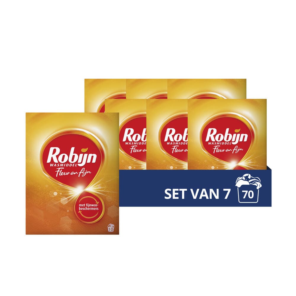 7x Robijn Waspoeder Fleur&Fijn 10 Wasbeurten 550 gr