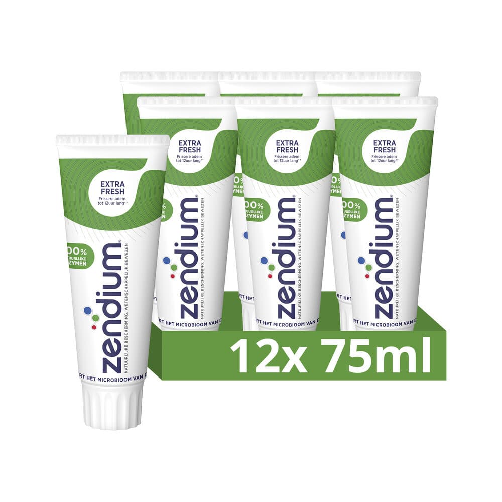 12x Zendium Tandpasta Extra Fresh 75 ml