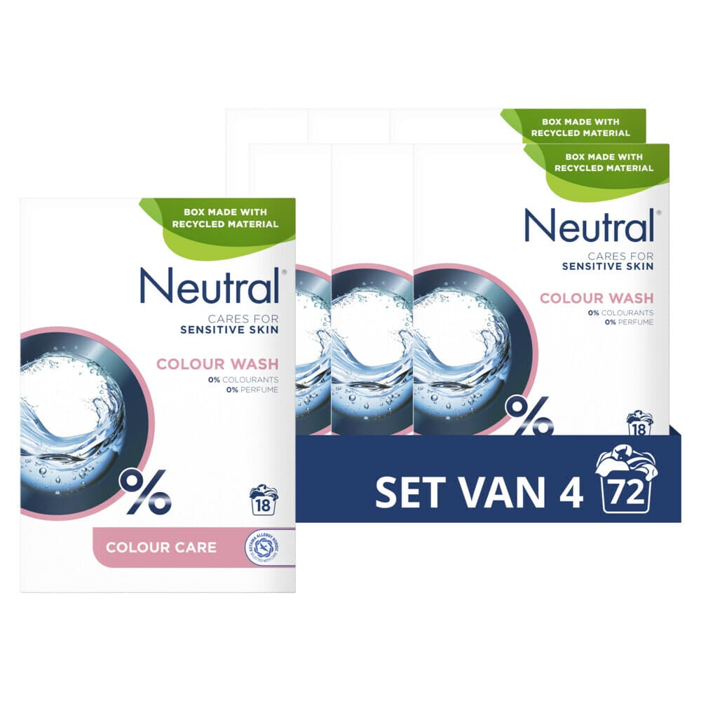 4x Neutral Waspoeder Kleur 18 Wasbeurten 1,187 kg