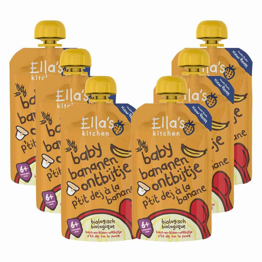 6x Ella's Kitchen Baby Ontbijtje 6+ m Banaan 100 gr