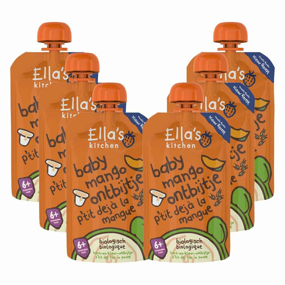 6x Ella's Kitchen Baby Ontbijtje 6+ m Mango 100 gr