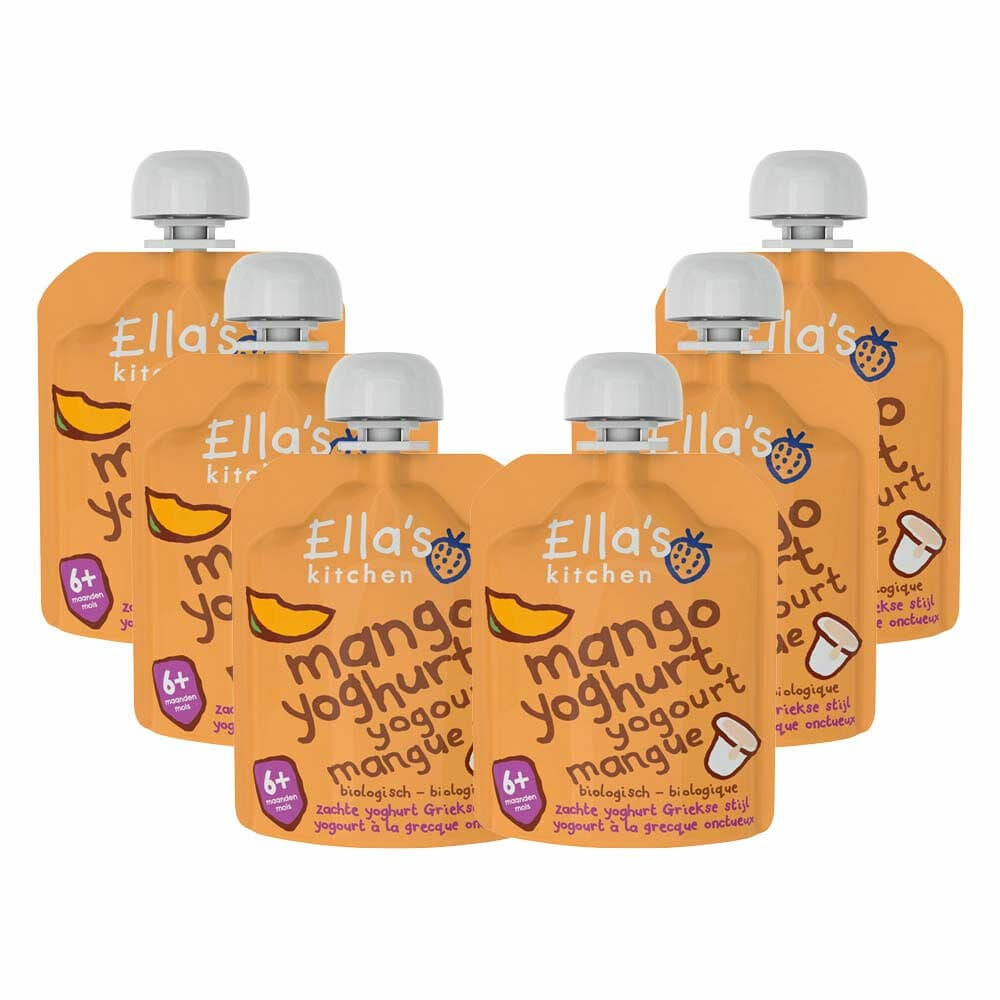 6x Ella's Kitchen Yoghurt Griekse Stijl 6+ m Mango 90 gr