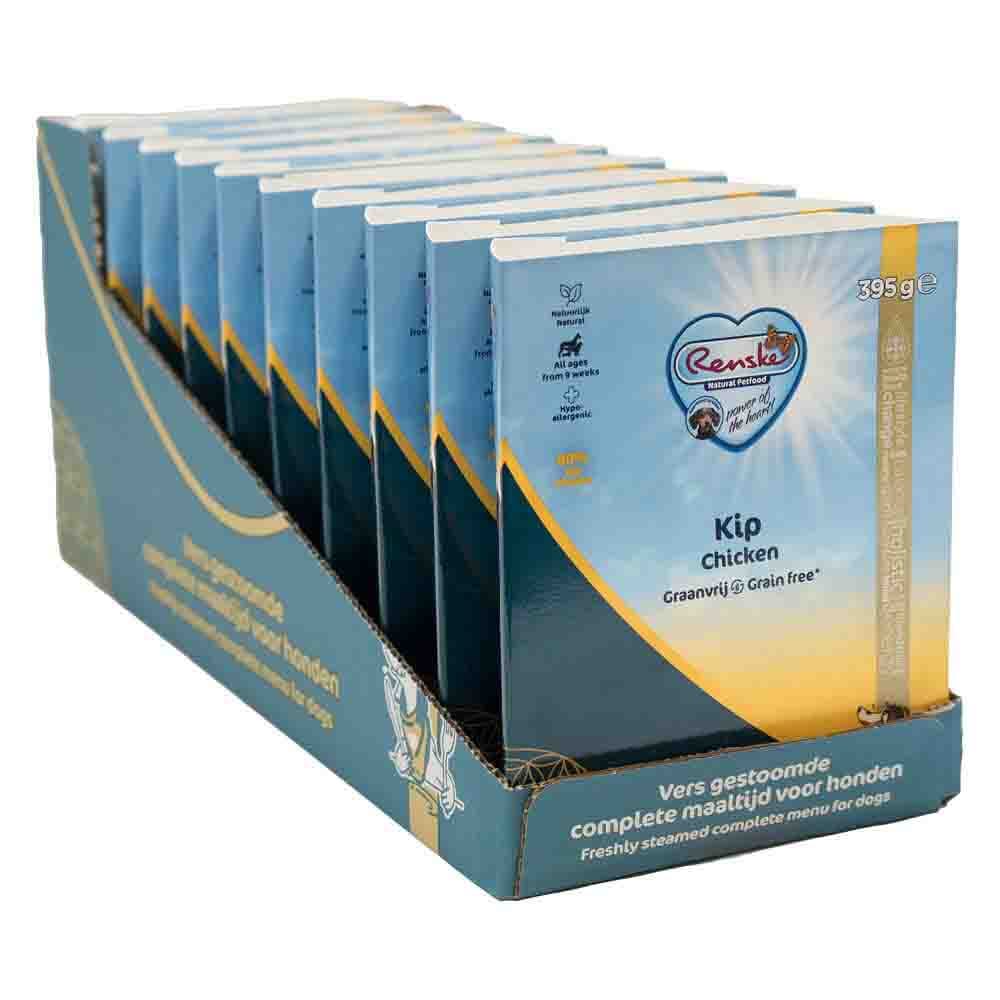 10x Renske Vers Gestoomd Complete Menu Hondenvoer Nat Kip Graanvrij 395 gr