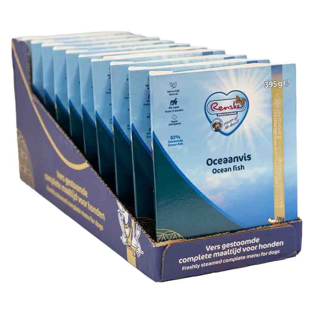 10x Renske Vers Gestoomd Complete Menu Hondenvoer Nat Oceaanvis 395 gr