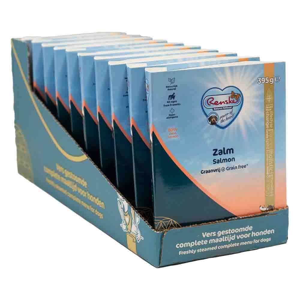 10x Renske Vers Gestoomd Complete Menu Hondenvoer Nat Zalm Graanvrij 395 gr
