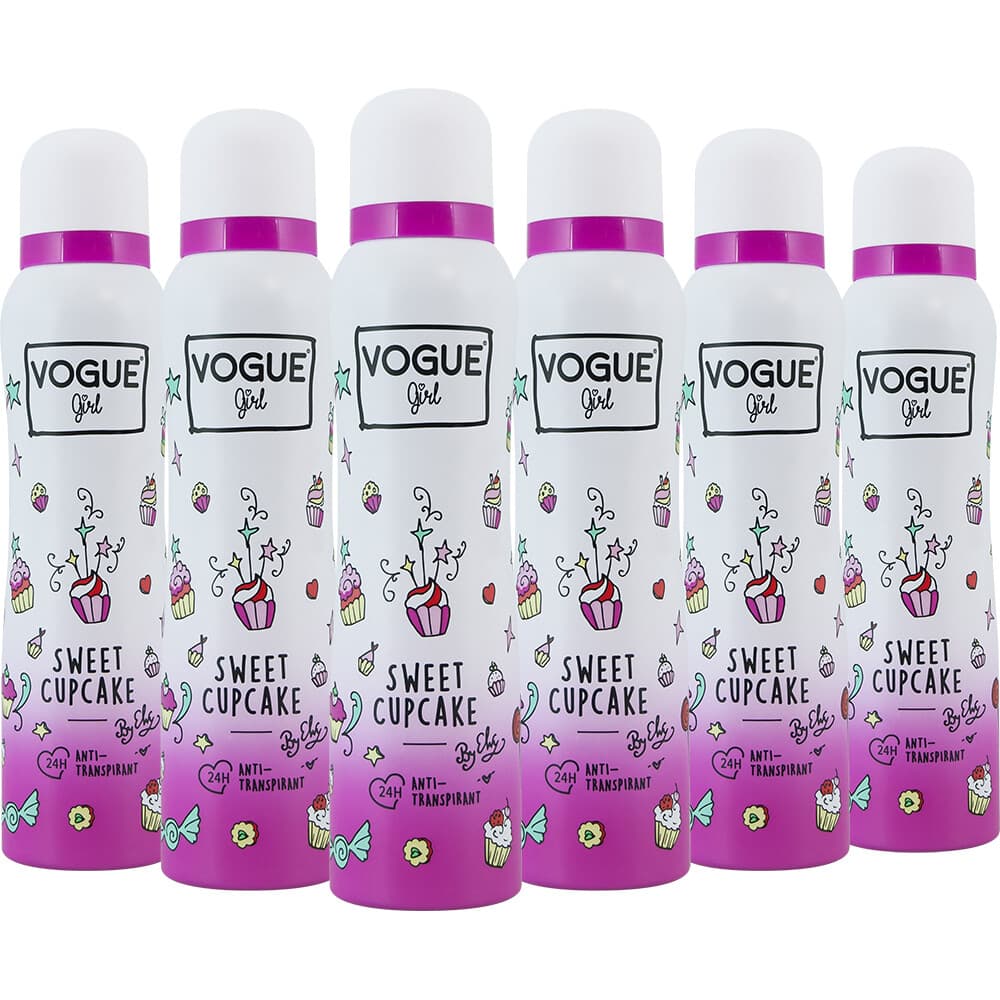 6x Vogue Girl Anti Transpirant Sweet Cupcake 150 ml