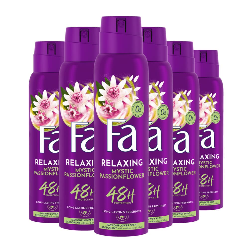 6x Fa Deodorant Spray Mystic Passionflower 150 ml