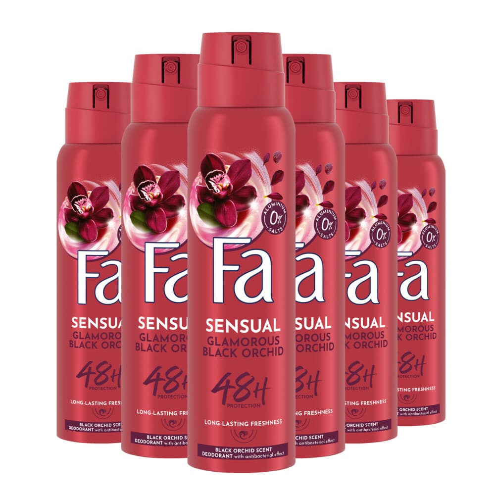 6x Fa Deodorant Spray Glamorous Black Orchid 150 ml