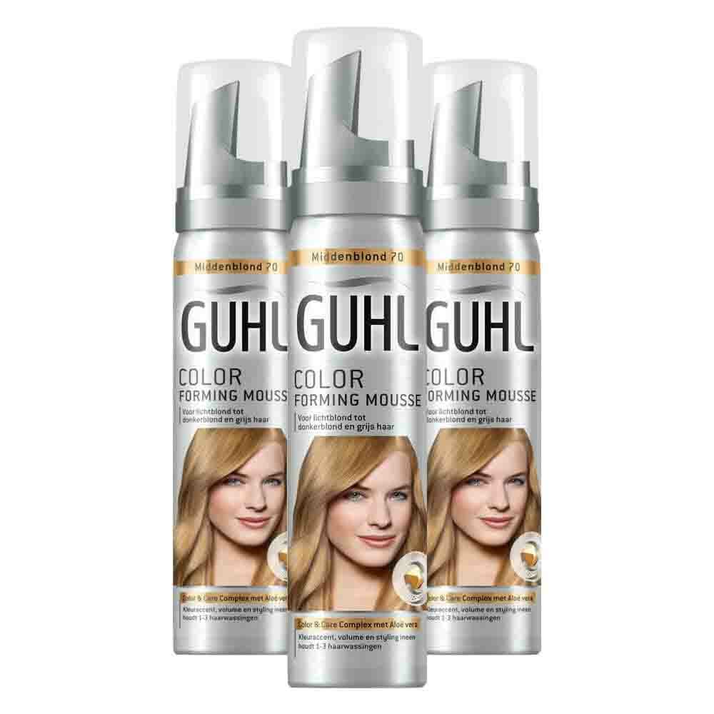 3x Guhl Color Forming Mousse Middenblond 70 75 ml