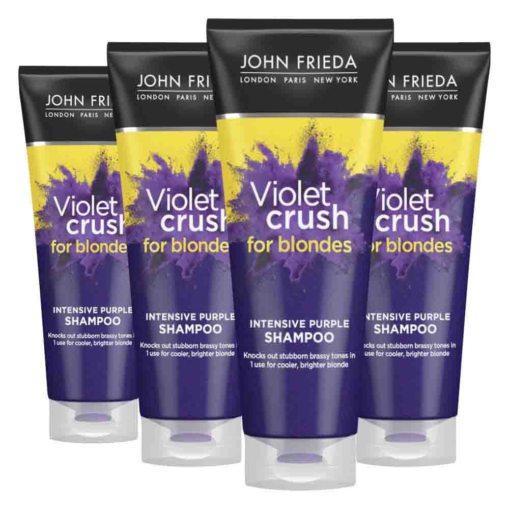 4x John Frieda Violet Crush Shampoo Intense Purple 250 ml