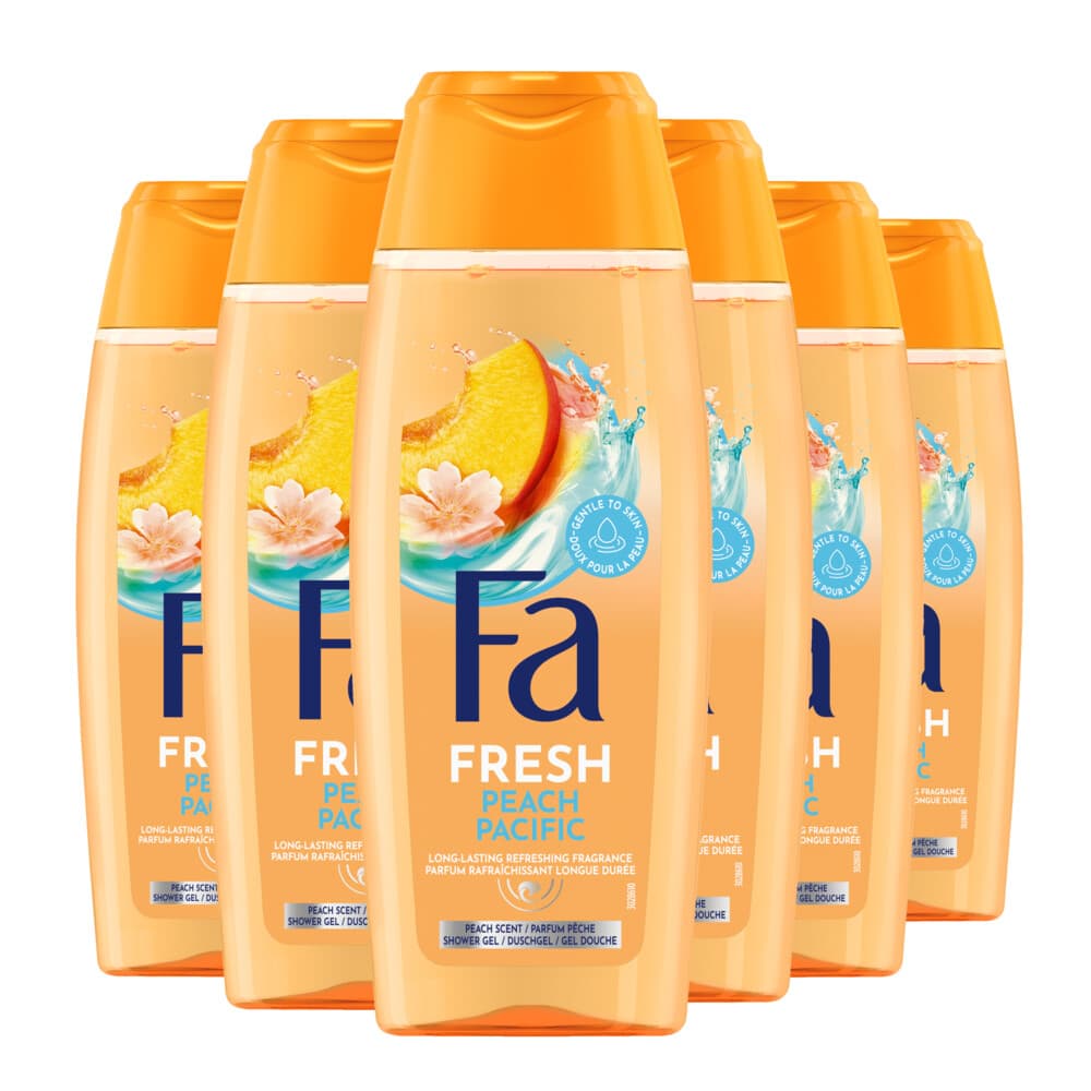 6x Fa Douchegel Peach Pacific 250 ml