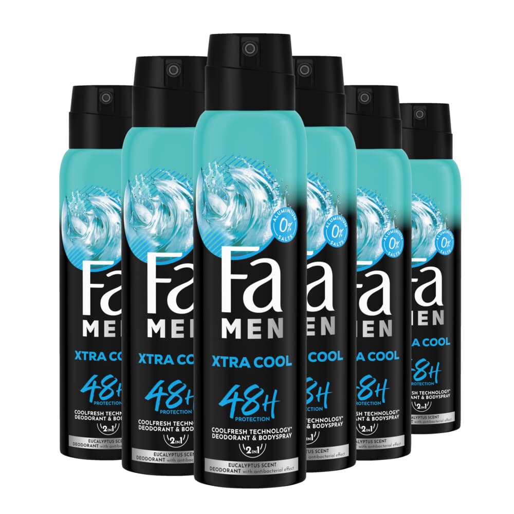 6x Fa Men Deodorant Spray Extreme Cool 150 ml