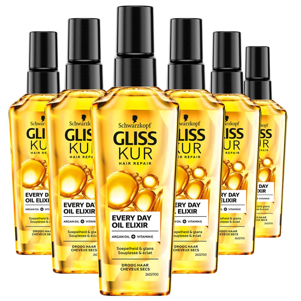 6x Gliss Every Day Oil Elixir 75 ml