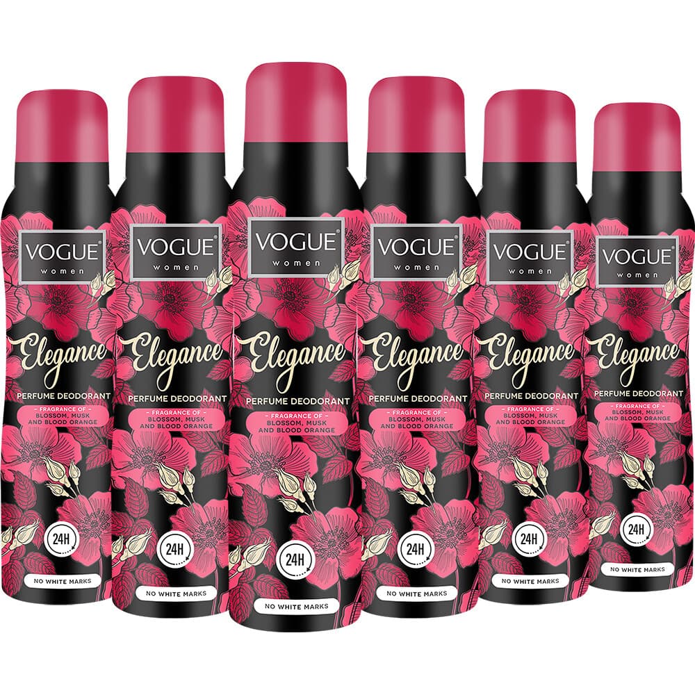 6x Vogue Elegance Parfum Deodorant 150 ml
