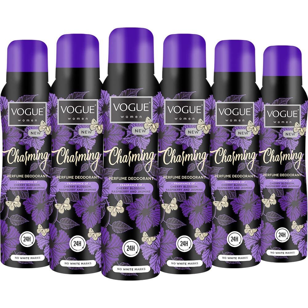 6x Vogue Charming Parfum Deodorant 150 ml