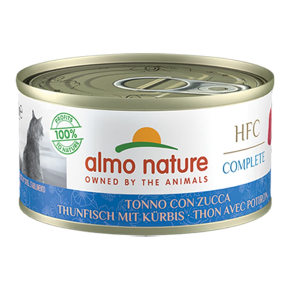 48x Almo Nature HFC Complete Graanvrij Kattenvoer Nat Tonijn&Pompoen 70 gr