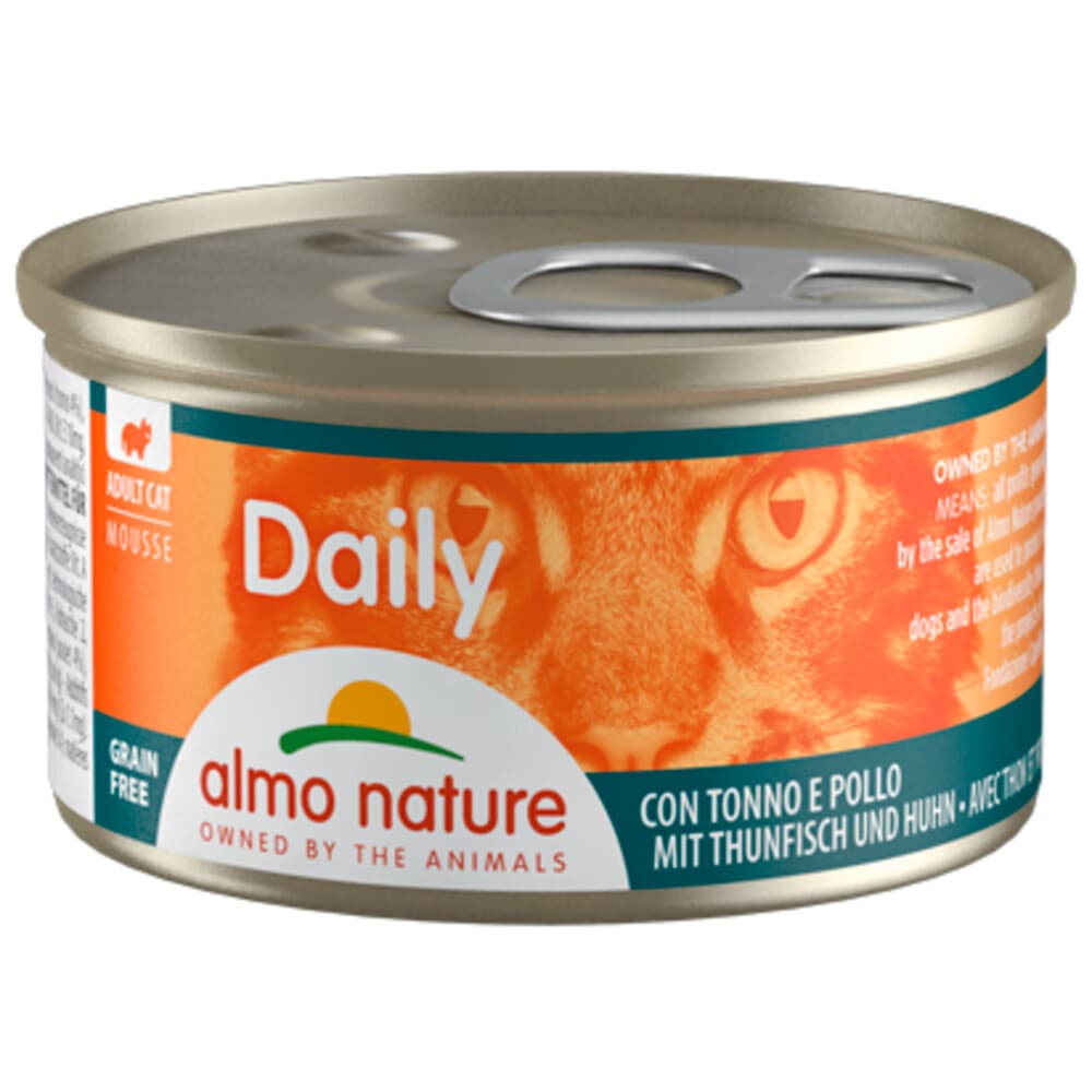 24x Almo Nature Daily Menu Mousse Kattenvoer Nat Tonijn&Kip 85 gr