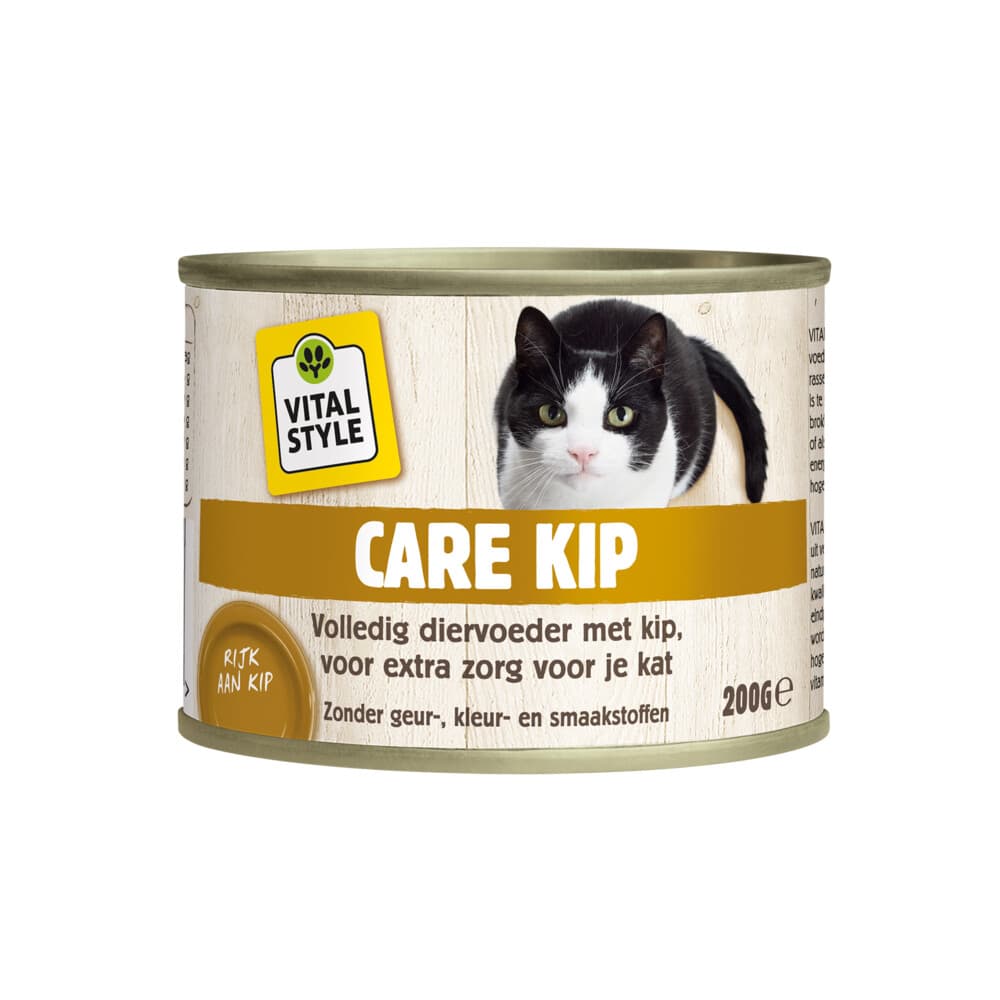 Vitalstyle Kattenvoer Nat Blik Care Kip 200 gr