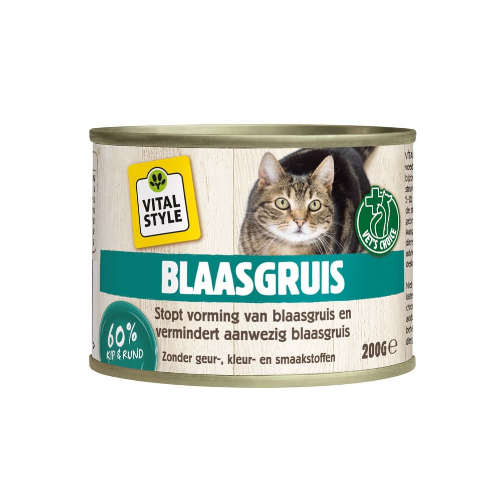 12x Vitalstyle Kattenvoer Blik Blaasgruis 200 gr