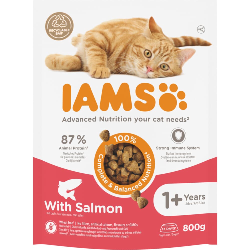 5x IAMS Kat Adult Zalm 800 gr