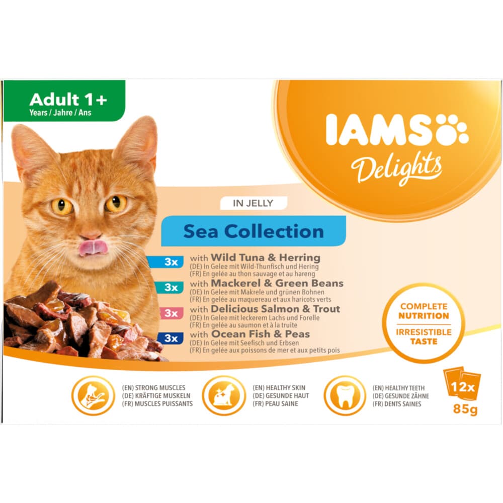 IAMS Delights Sea Collection in Saus 12 x 85 gr