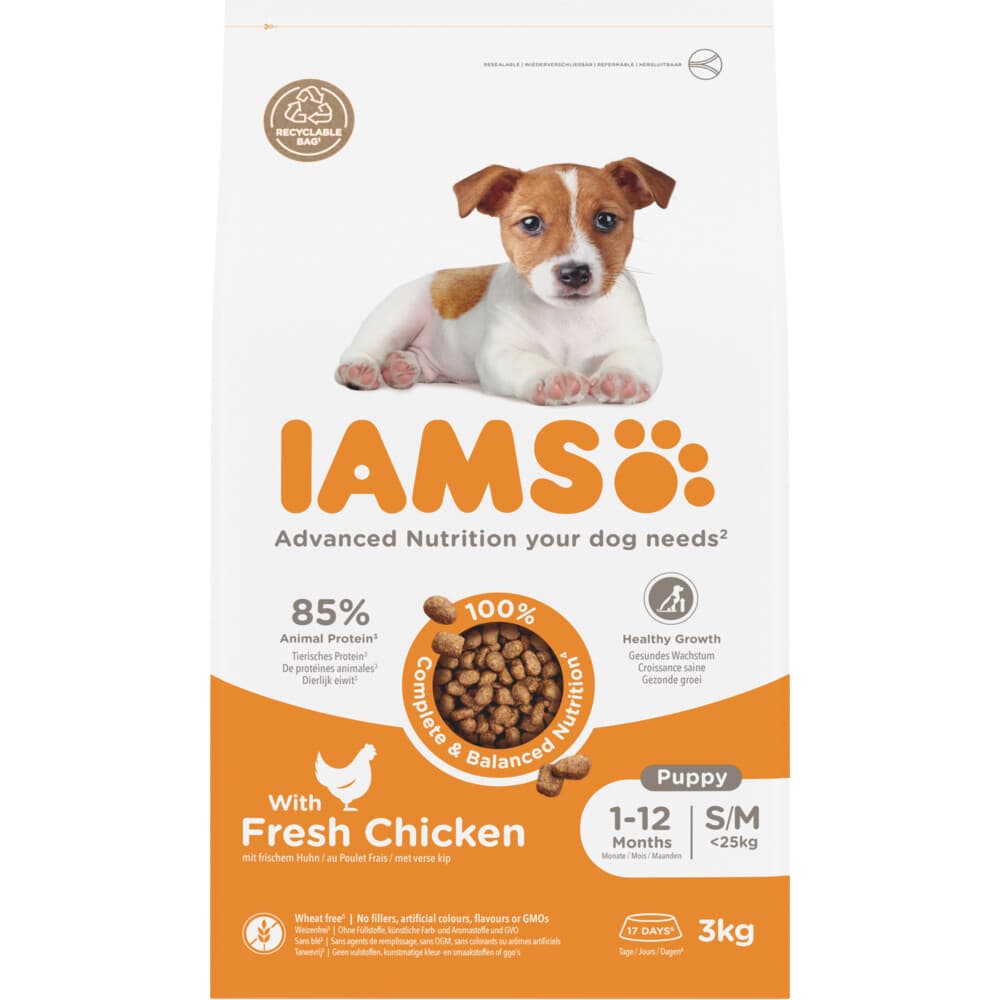 3x IAMS Dog Puppy - Junior Small - Medium Kip 3 kg