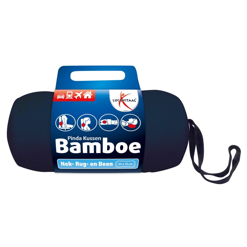 Lucovitaal Bamboe Nek Kussen Blauw