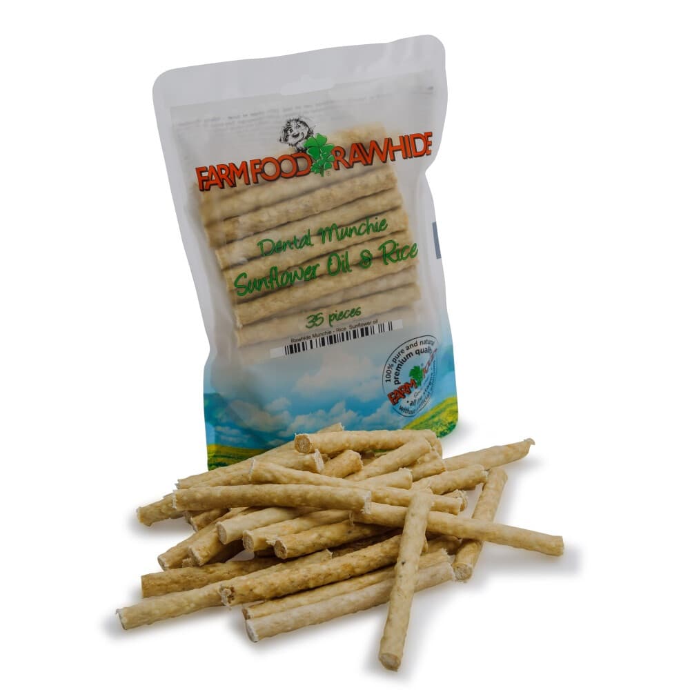 6x Farm Food Rawhide Dental Munchie Natural 35 stuks
