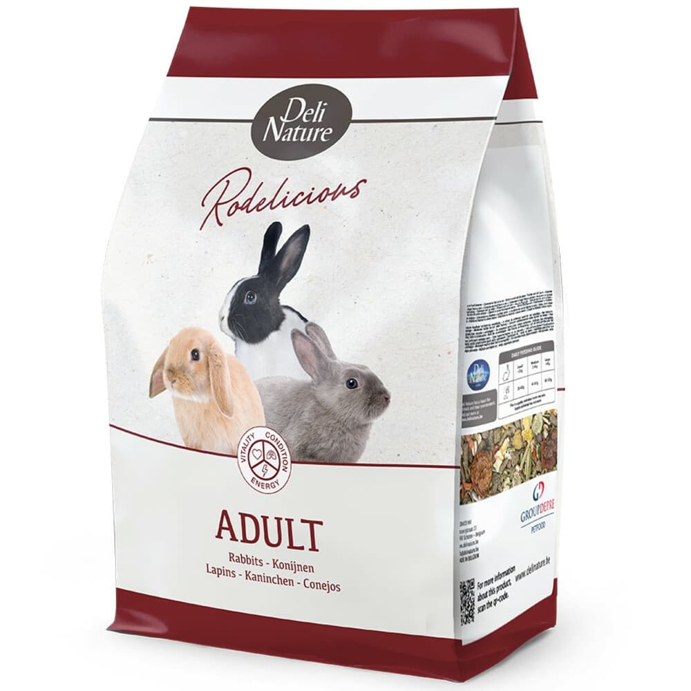 4x Deli Nature Rodelicious Adult Konijnenvoer 2,5 kg