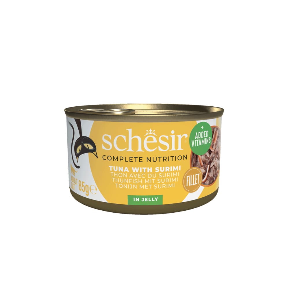 12x Schesir Kattenvoer Tonijn en Surimi in Gelei 85 gr