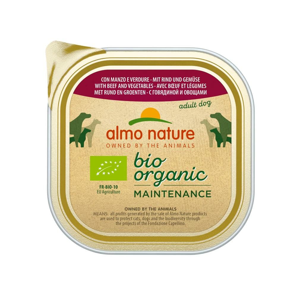 18x Almo Nature Bio Organic Maintenance Hondenvoer Rund&Groenten 300 gr
