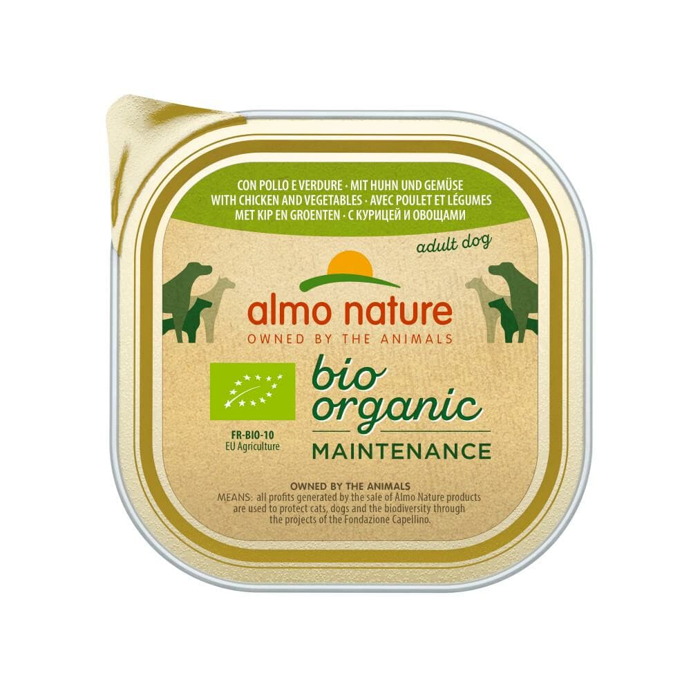 18x Almo Nature Bio Organic Maintenance Hondenvoer Kip&Groenten 300 gr