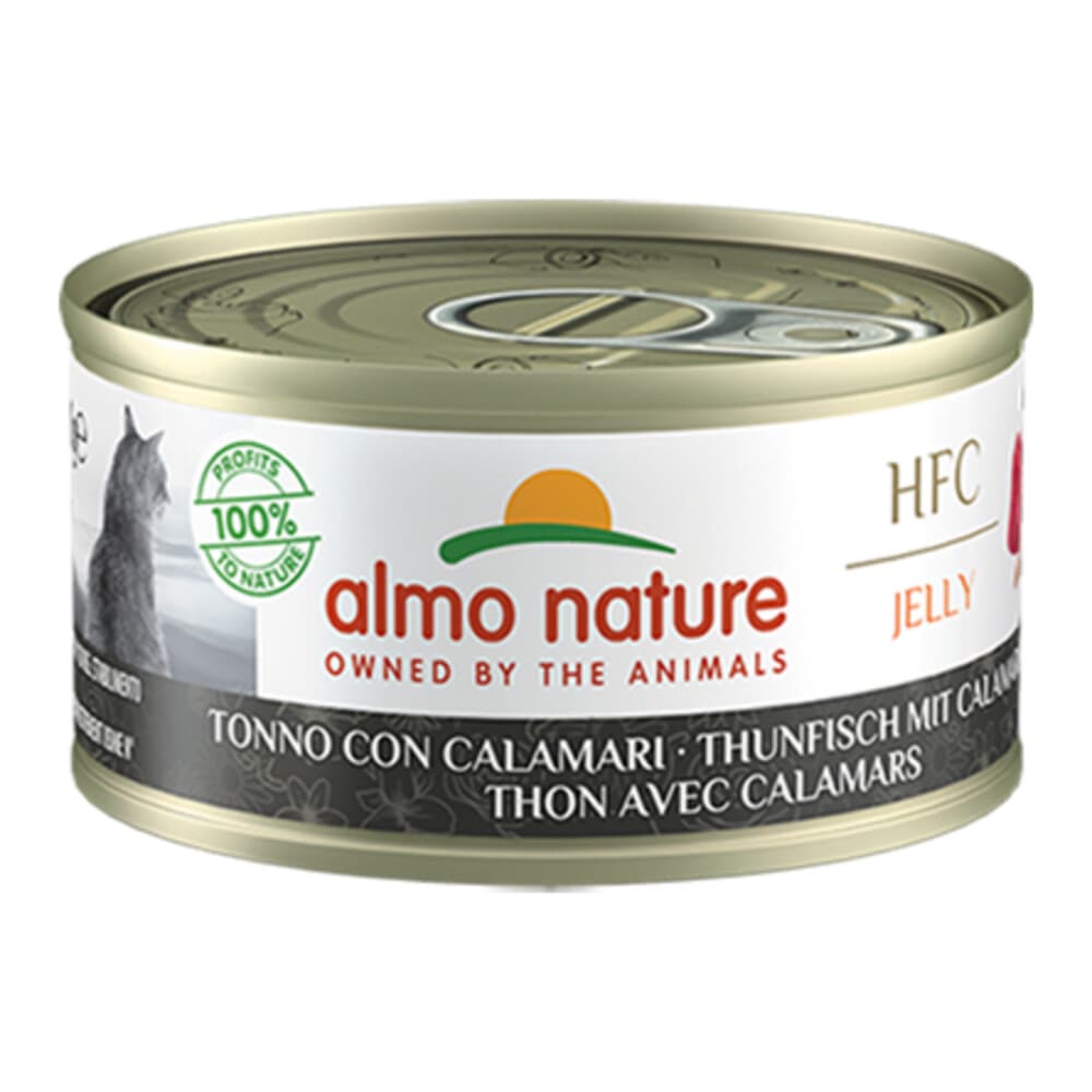 48x Almo Nature HFC Jelly Kattenvoer Nat Tonijn&Inktvis 70 gr