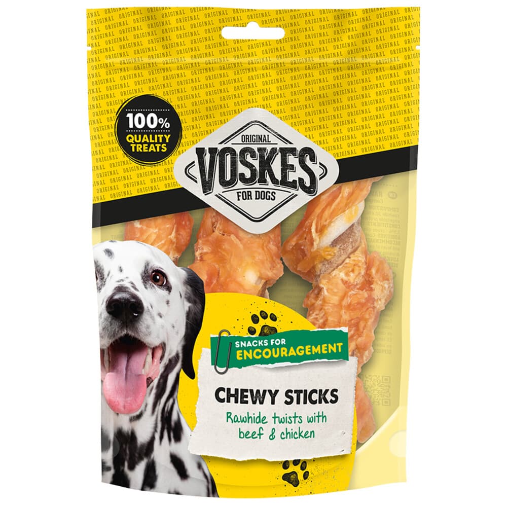 10x Voskes Stick Runderhuid en Rund met Kip M 3 stuks