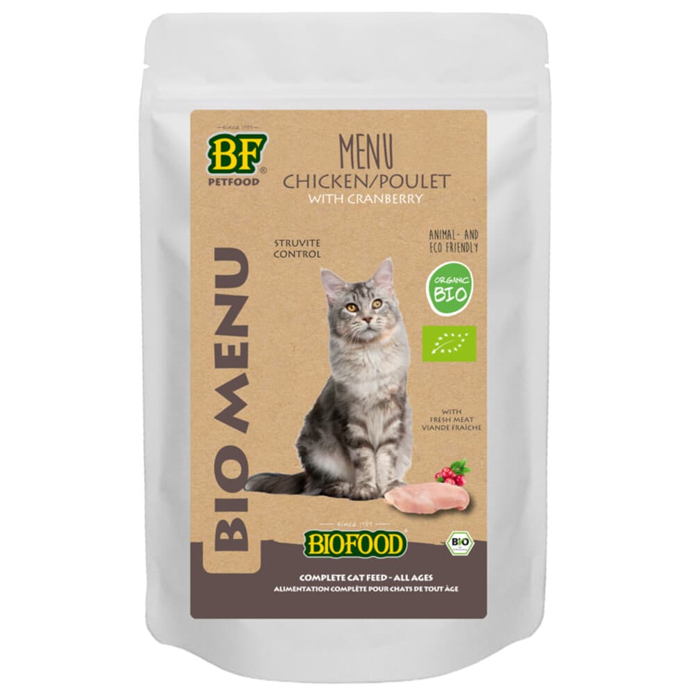 20x BF Petfood Biofood Kat Organic Kip Menu 100 gr