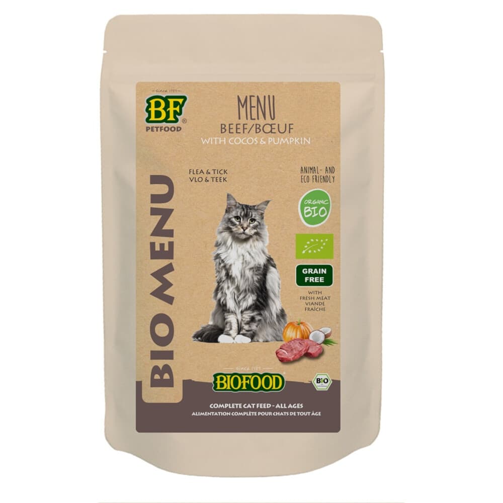 BF Petfood Biofood Kat Organic Rund Menu 100 gr