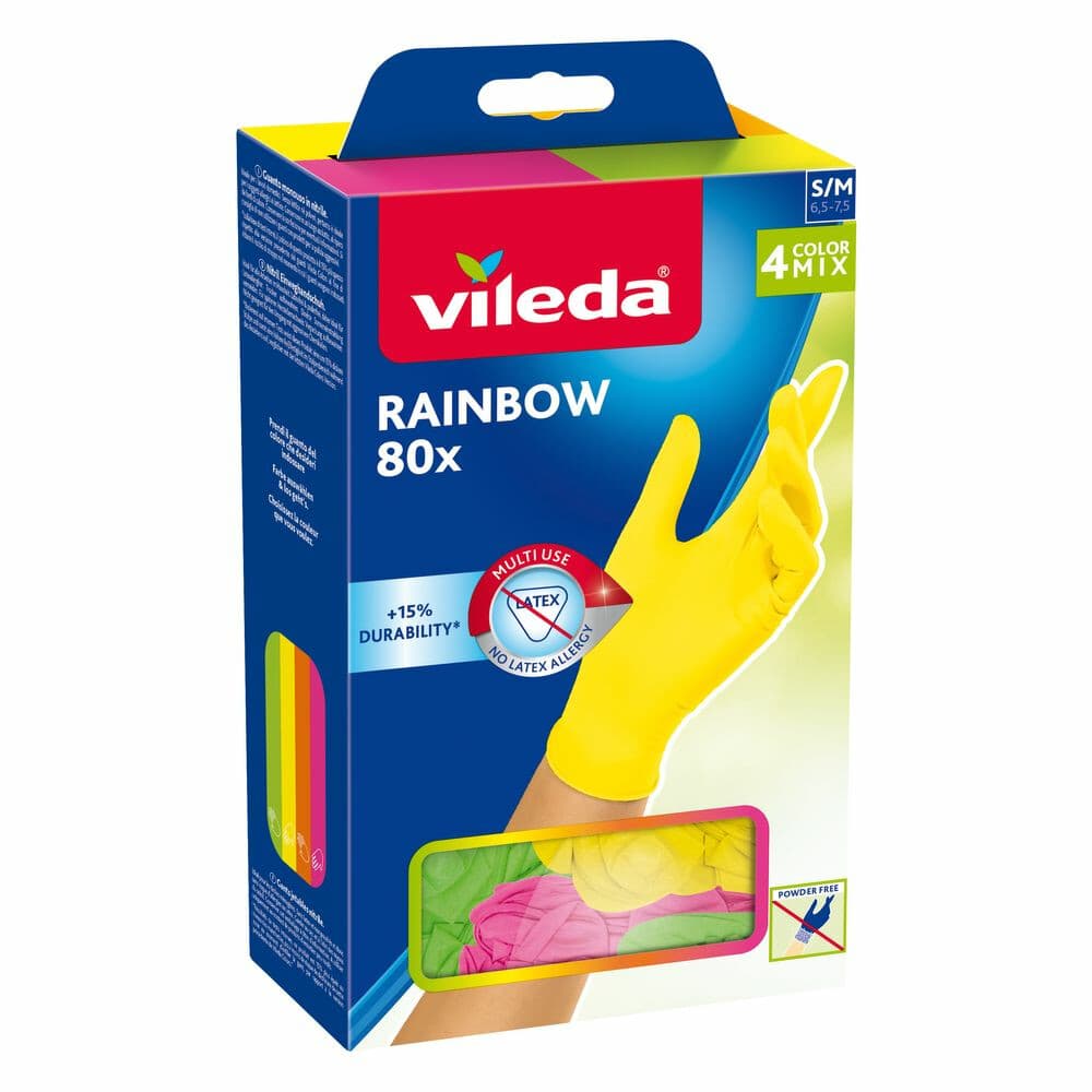 Vileda Rainbow Handschoenen 80 Stuks