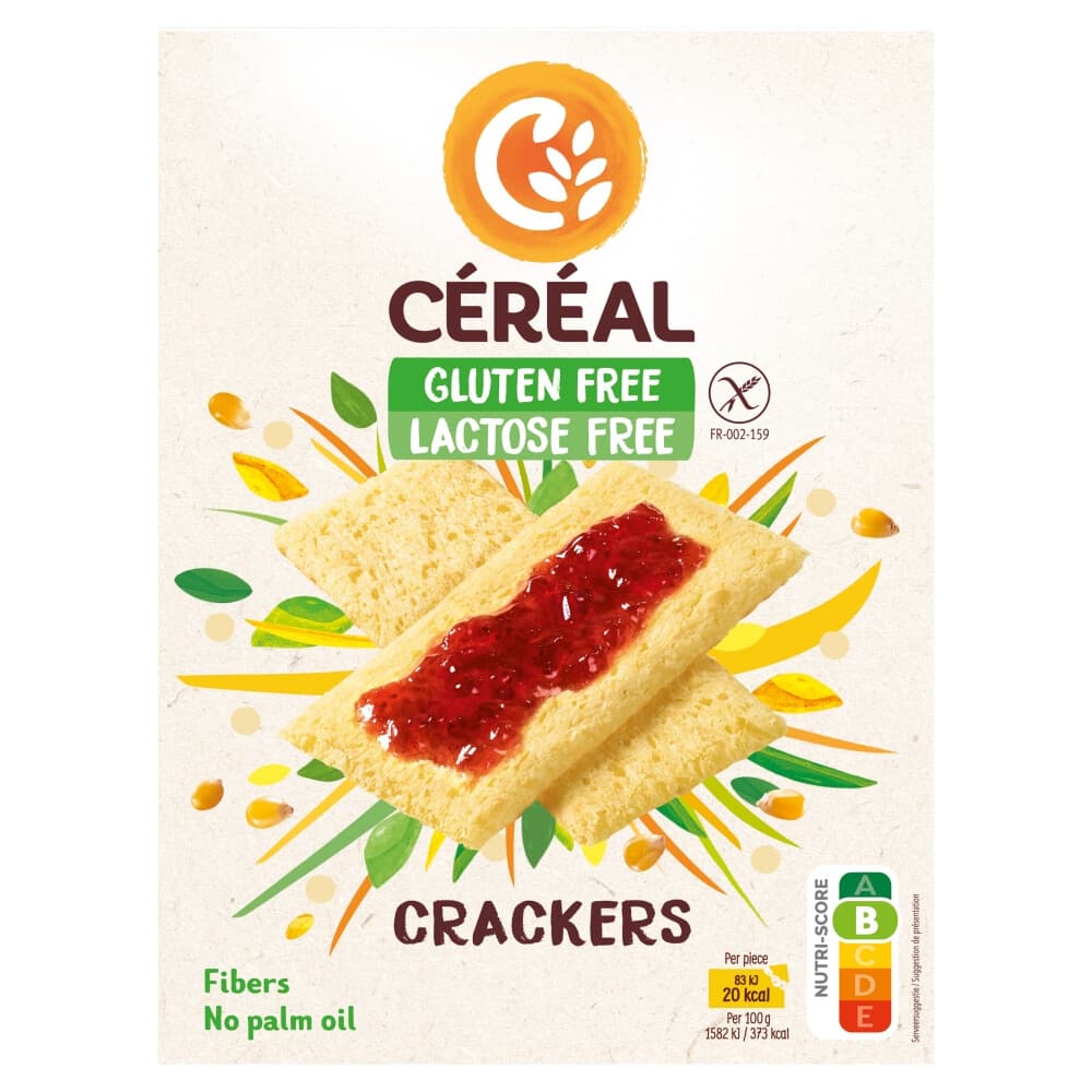 Céréal Crackers Glutenvrij En Lactosevrij 250 gr