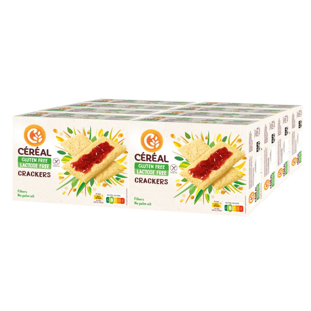 8x Céréal Crackers Glutenvrij En Lactosevrij 250 gr