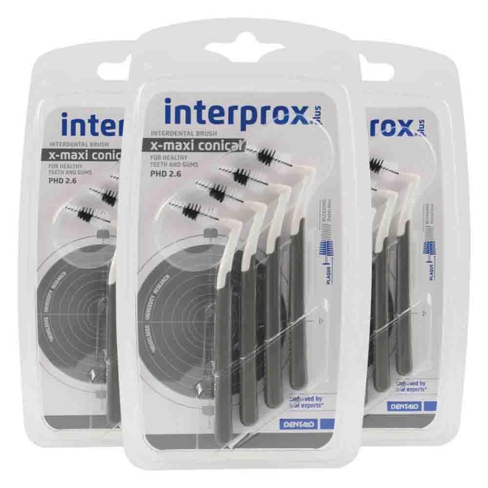 3x Interprox Ragers Plus X-Maxi Conical Grijs PHD 2.6 4 stuks