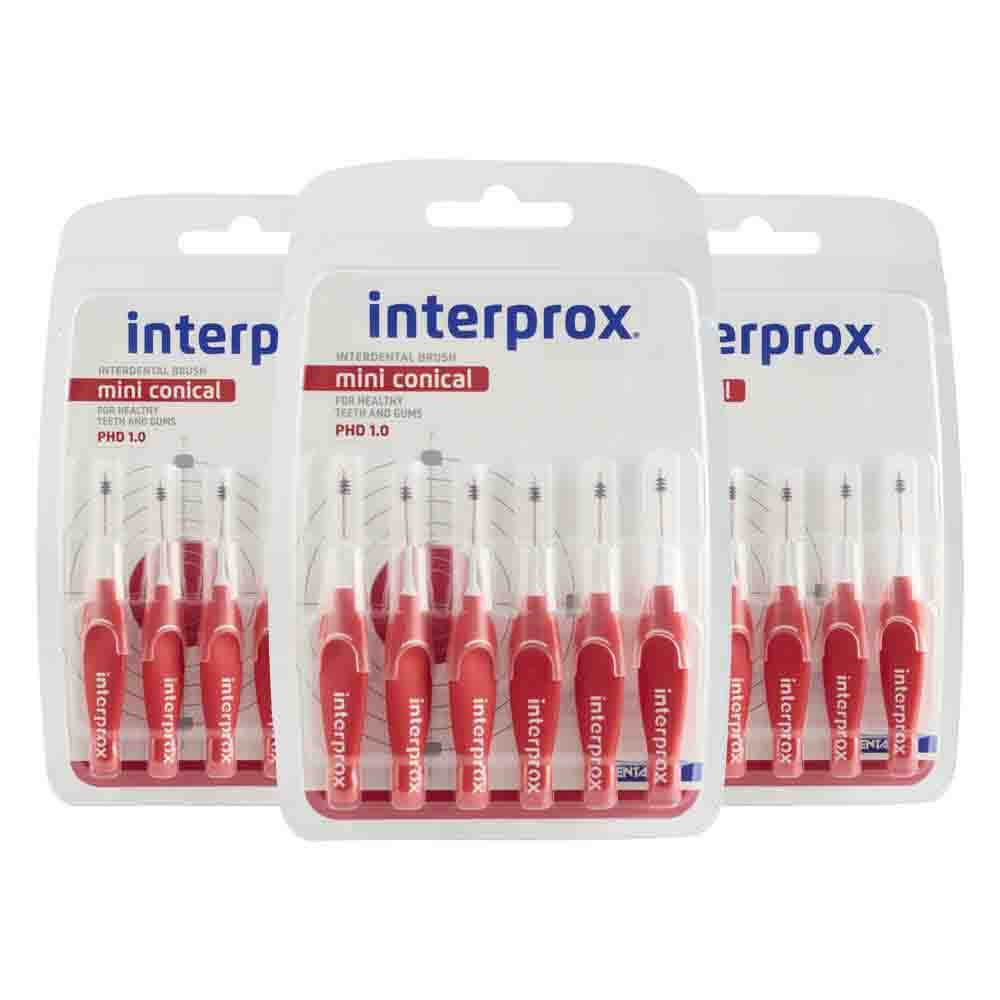 3x Interprox Ragers Mini Conical Rood PHD 1.2 6 stuks