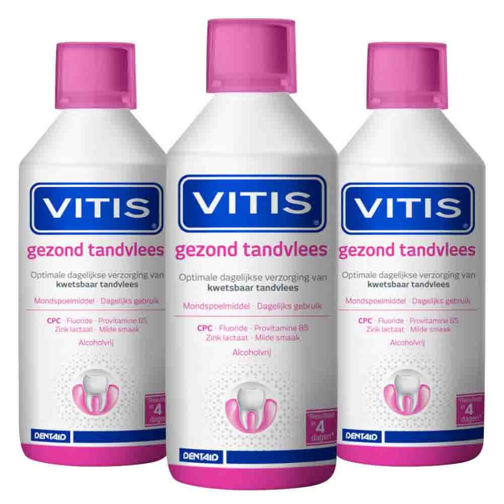 3x Vitis Mondwater Gezond Tandvlees 500 ml