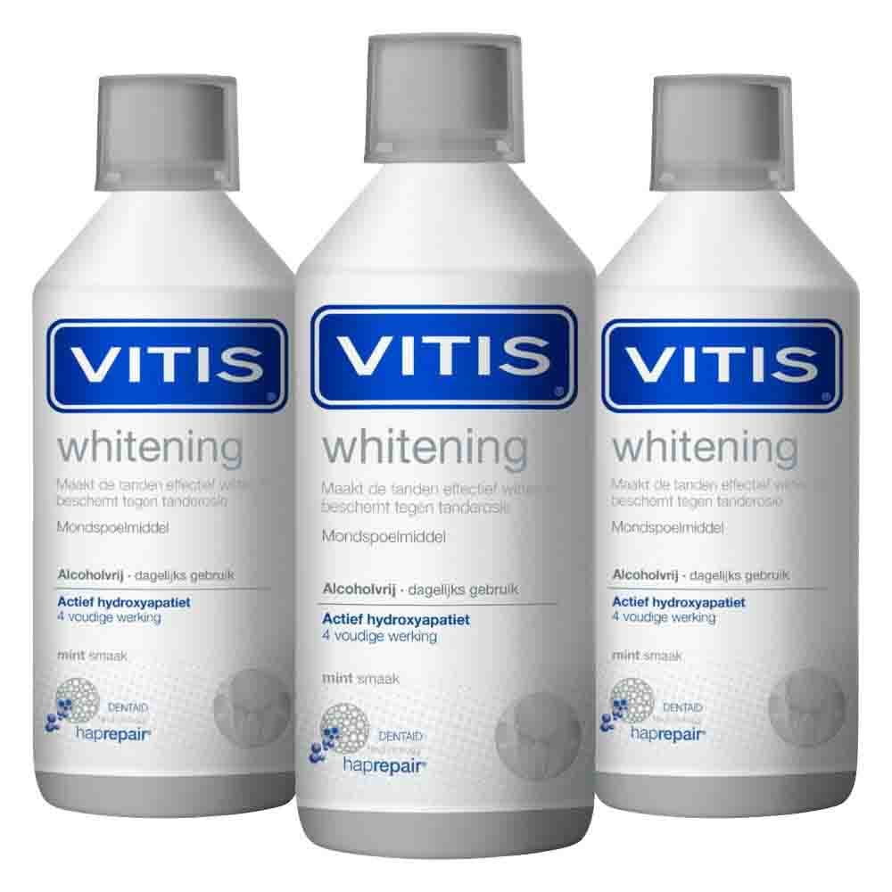 3x Vitis Mondwater Whitening 500 ml