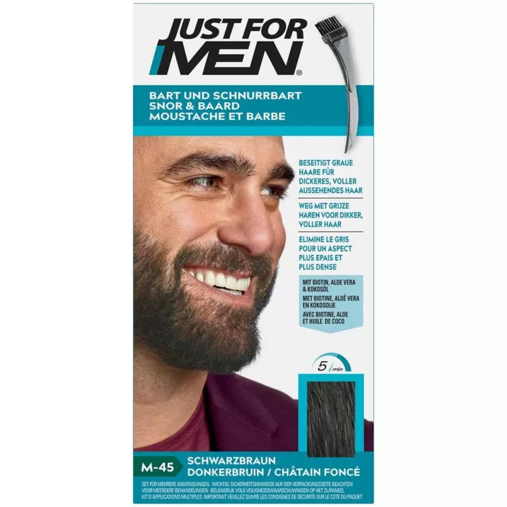 Just for Men Snor en Baard Donkerbruin M45 1 set