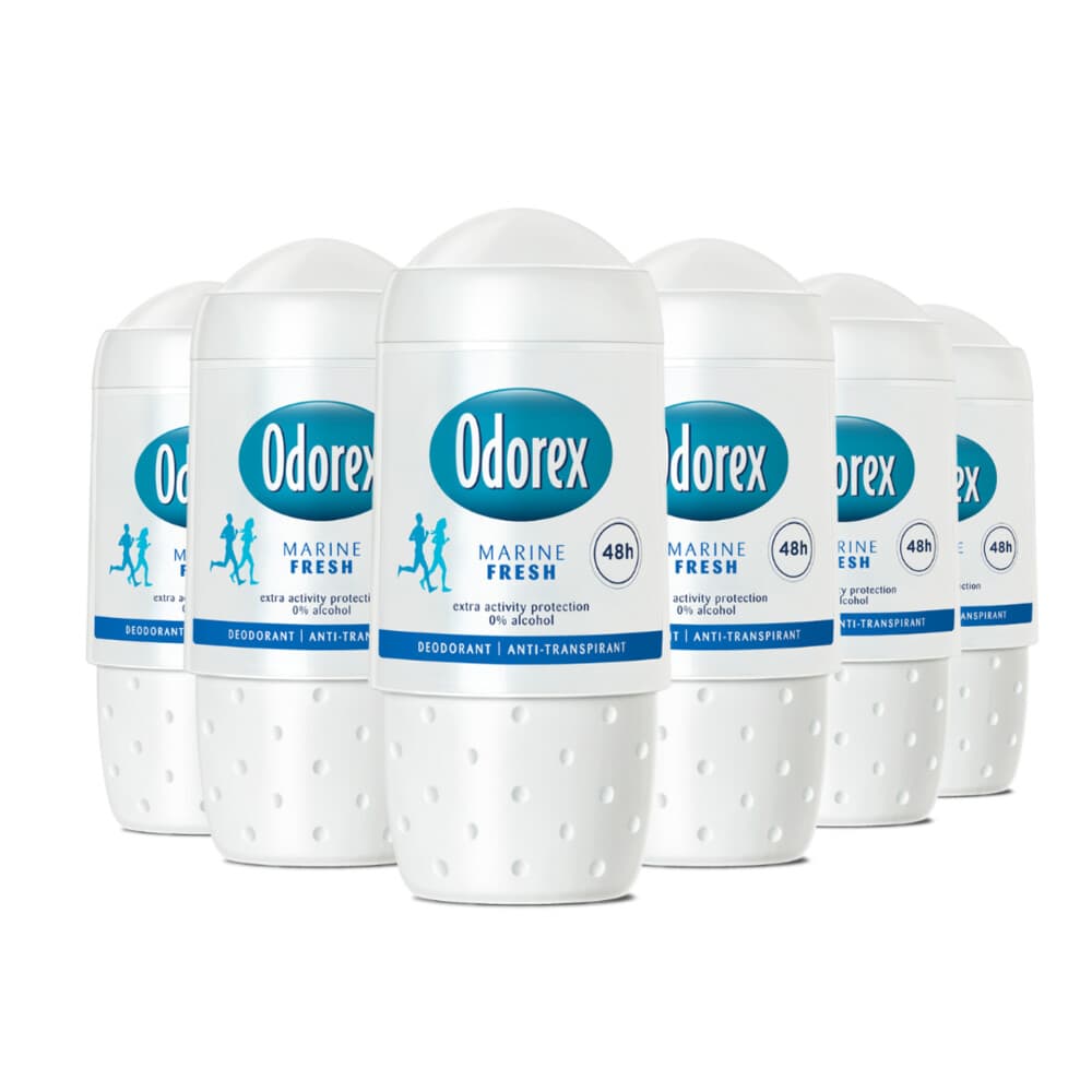 6x Odorex Deodorant Roller Marine Fresh 50 ml
