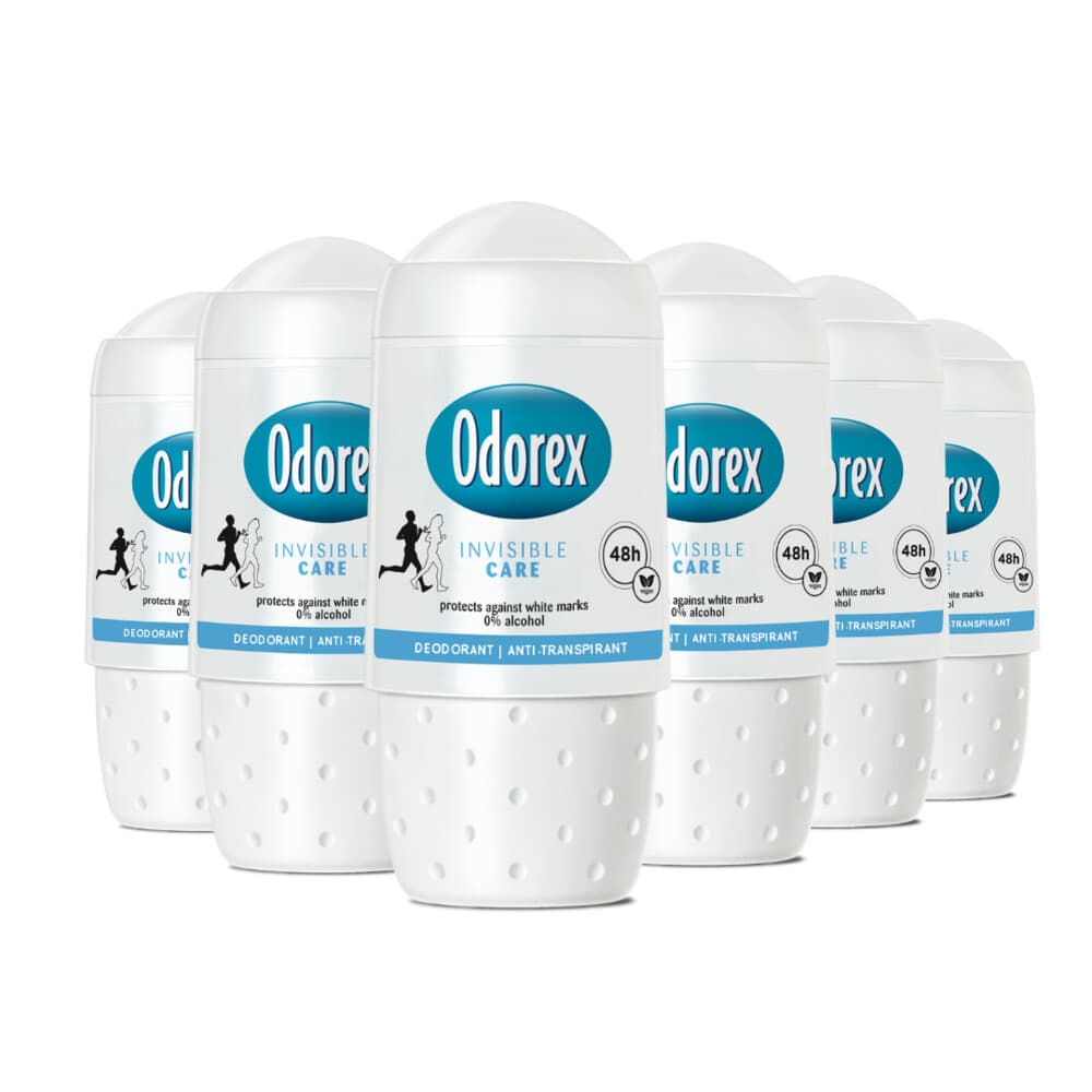 6x Odorex Deodorant Roller Invisible Care 50 ml