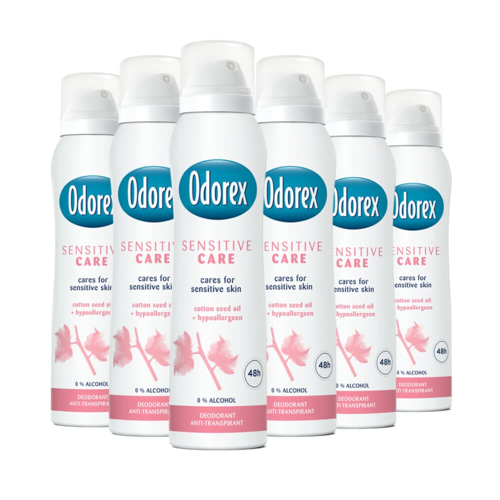 6x Odorex Deodorant Spray Sensitive Care 150 ml
