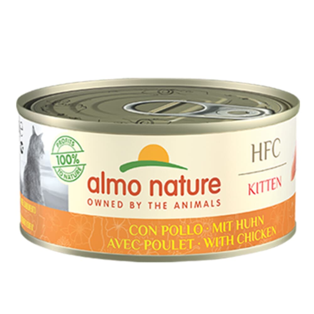 48x Almo Nature HFC Complete Kattenvoer Nat Kitten Kip 150 gr