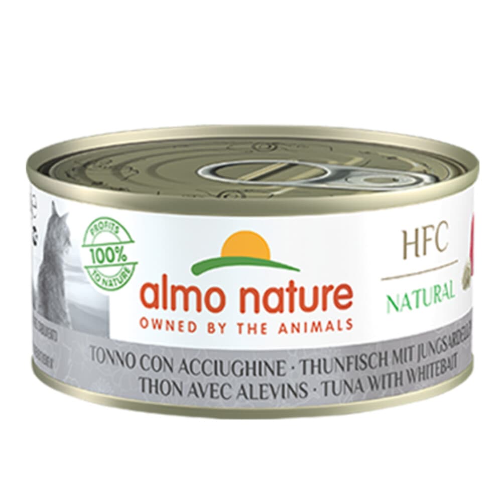 48x Almo Nature HFC Natural Kattenvoer Nat Blik Tonijn&Ansjovis 150 gr