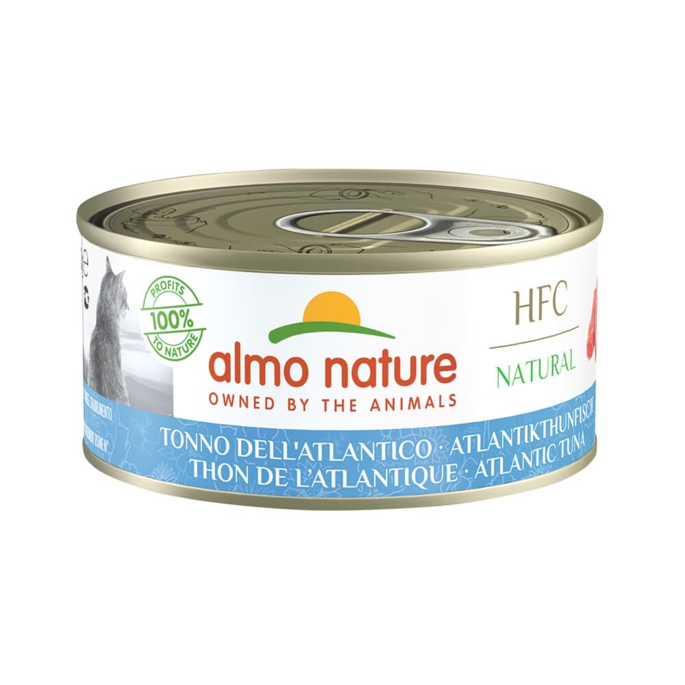 48x Almo Nature HFC Natural Kattenvoer Nat Blik Atlantische Tonijn 150 gr
